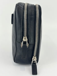 Black Saffiano Leather Portfolio Zip Clutch