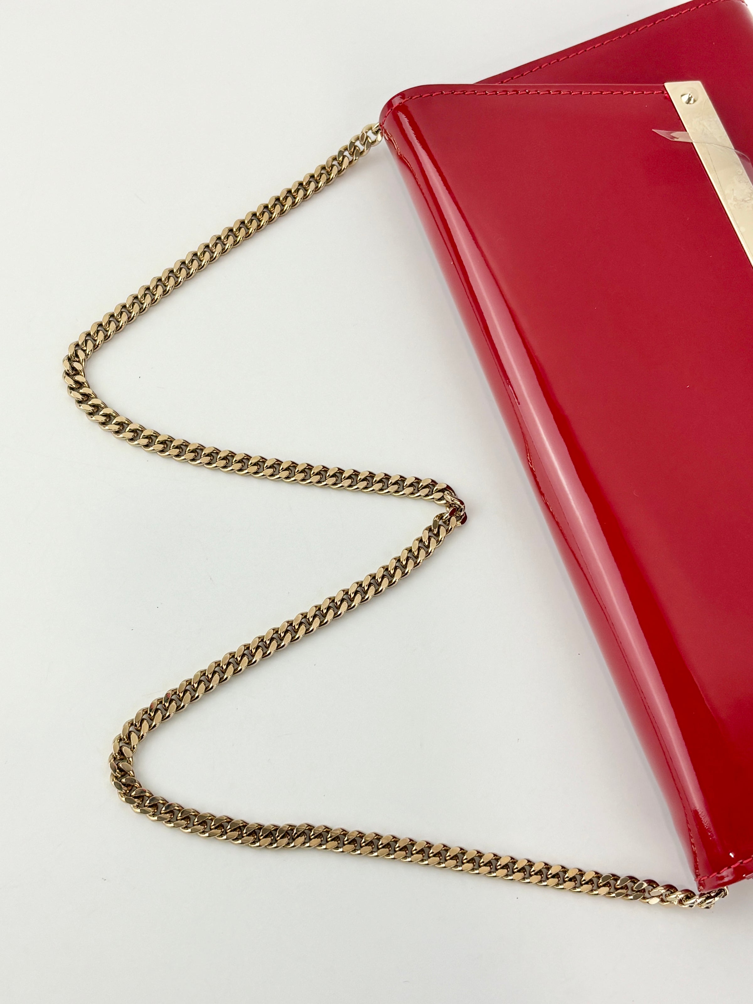 Margot Clutch in Red Patent