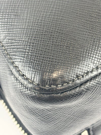 Black Saffiano Leather Portfolio Zip Clutch
