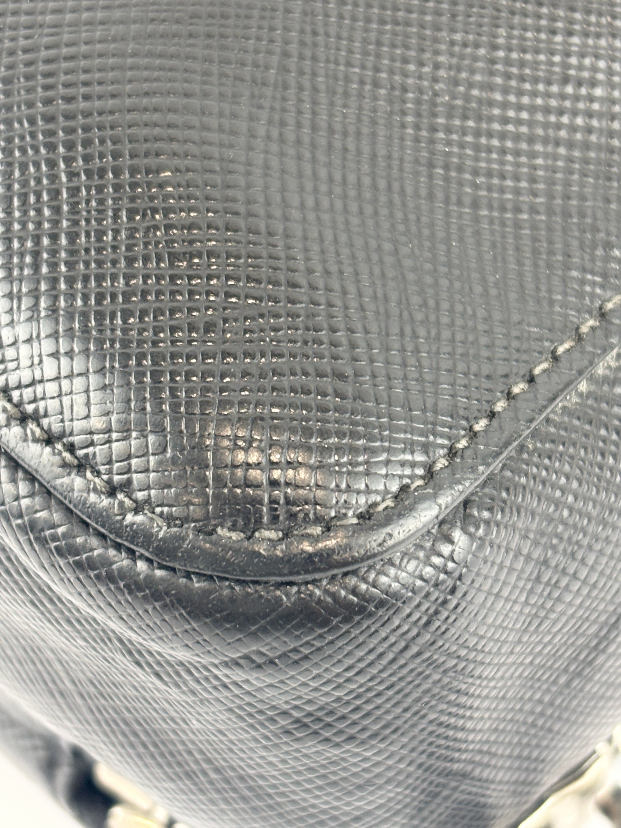 Black Saffiano Leather Portfolio Zip Clutch