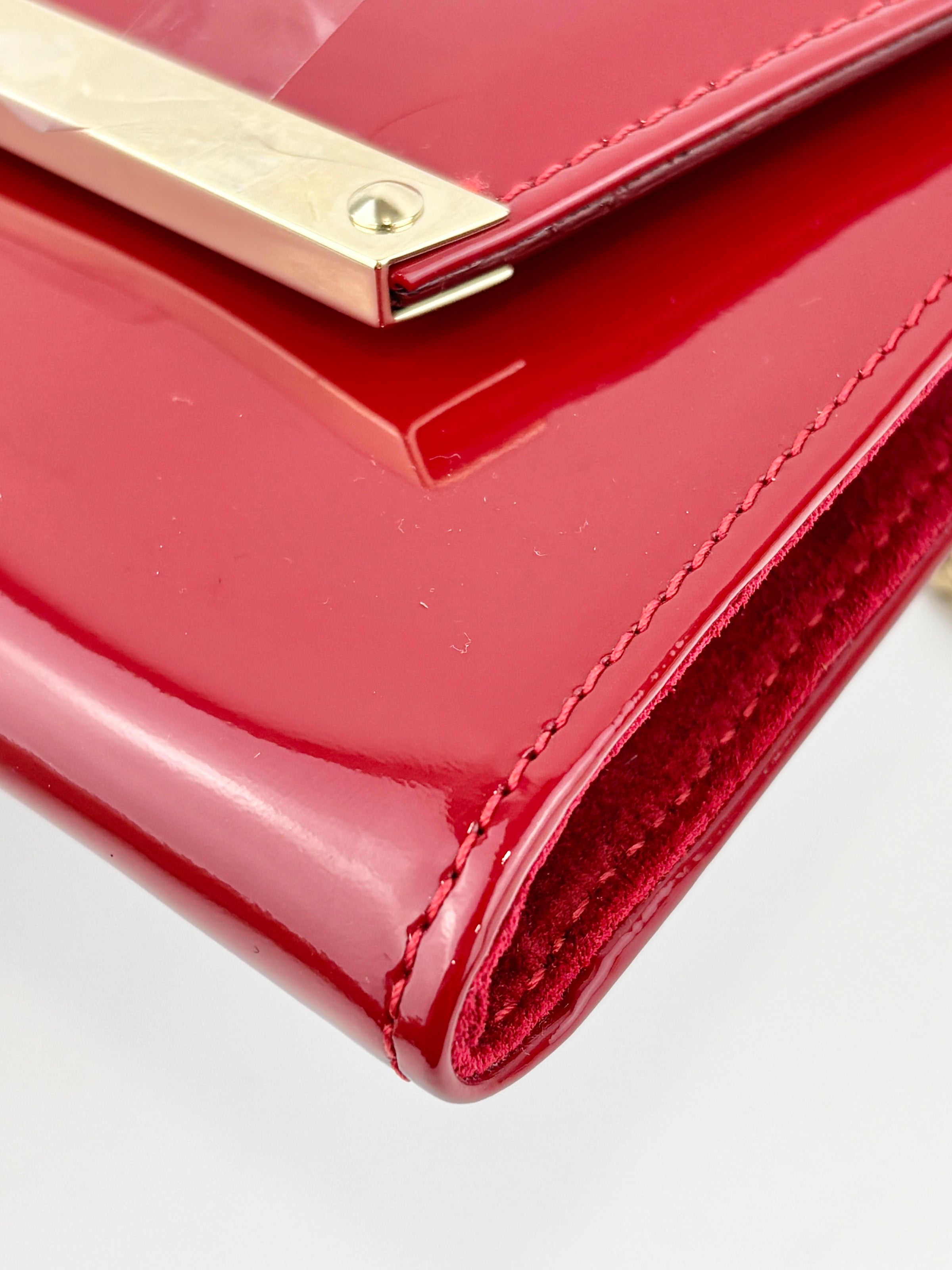 Margot Clutch in Red Patent