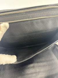 Black Saffiano Leather Portfolio Zip Clutch