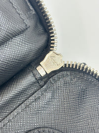 Black Saffiano Leather Portfolio Zip Clutch