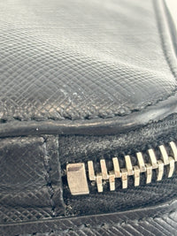 Black Saffiano Leather Portfolio Zip Clutch