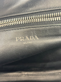 Black Saffiano Leather Portfolio Zip Clutch
