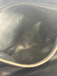 Black Saffiano Leather Portfolio Zip Clutch