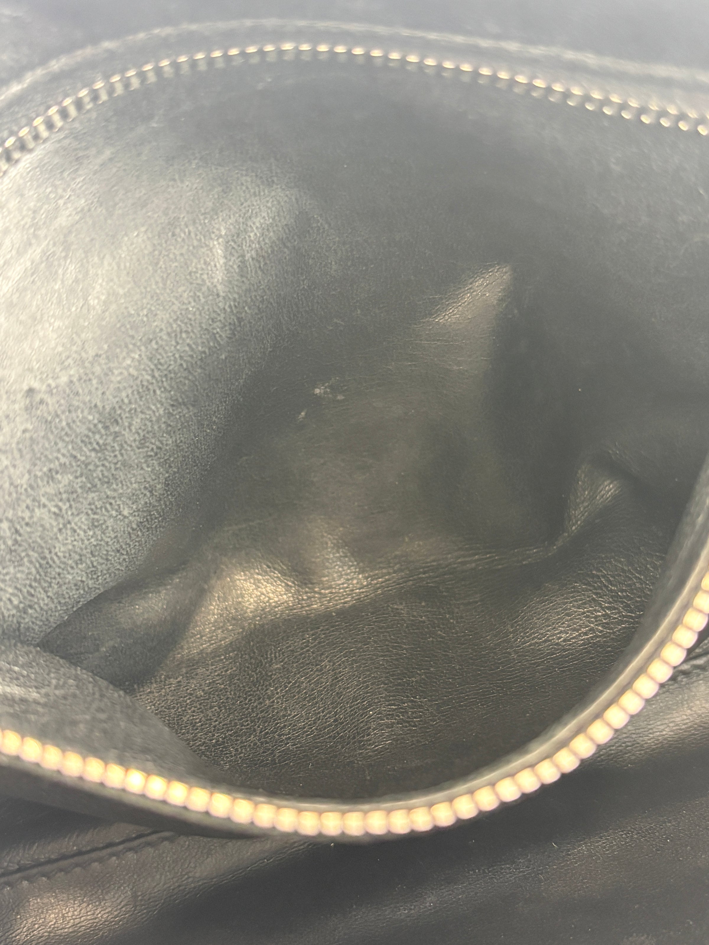 Black Saffiano Leather Portfolio Zip Clutch