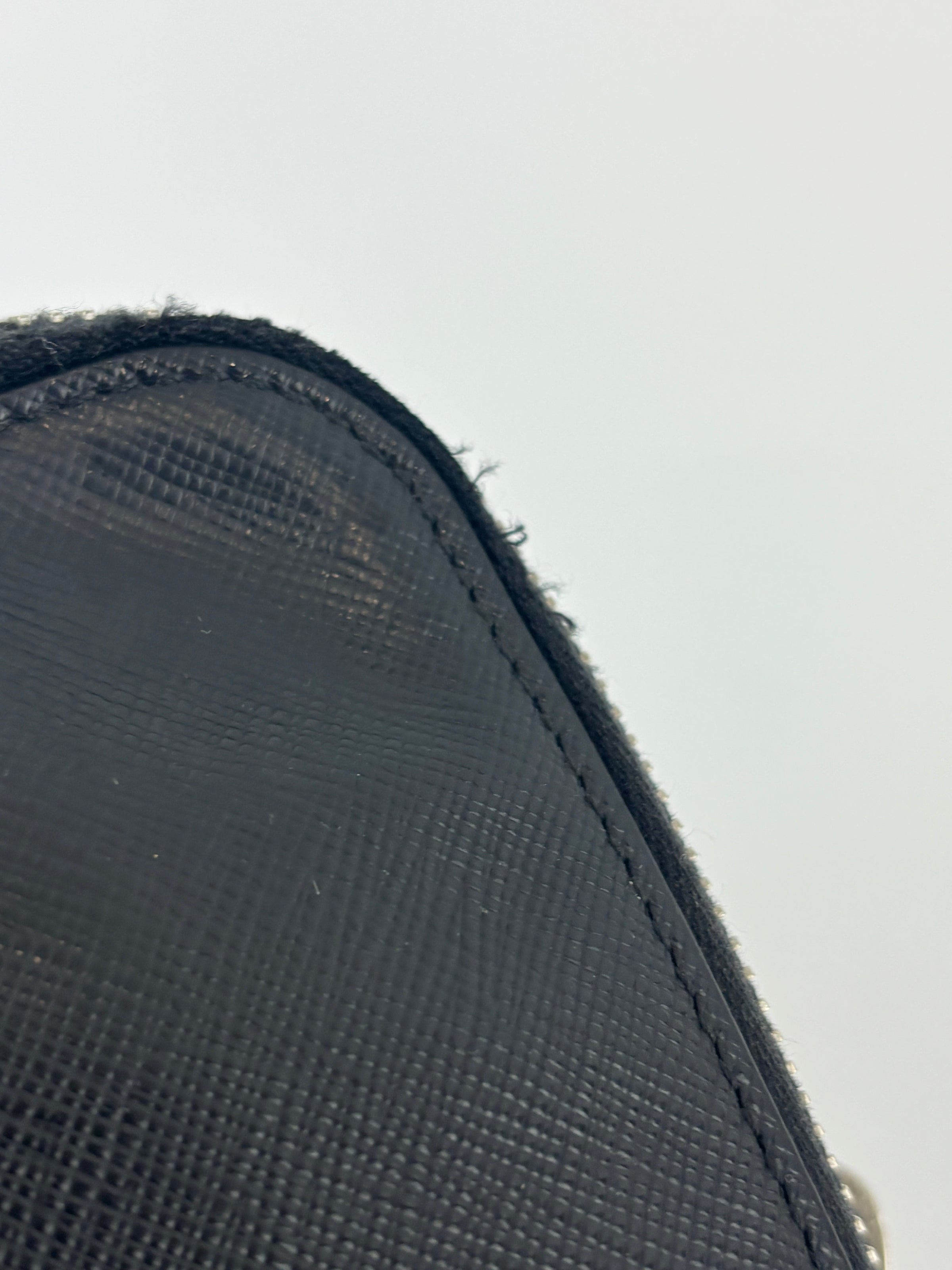 Black Saffiano Leather Portfolio Zip Clutch