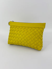 Small Document Case Yellow Intrecciato Hydrology Calfskin