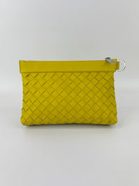 Small Document Case Yellow Intrecciato Hydrology Calfskin