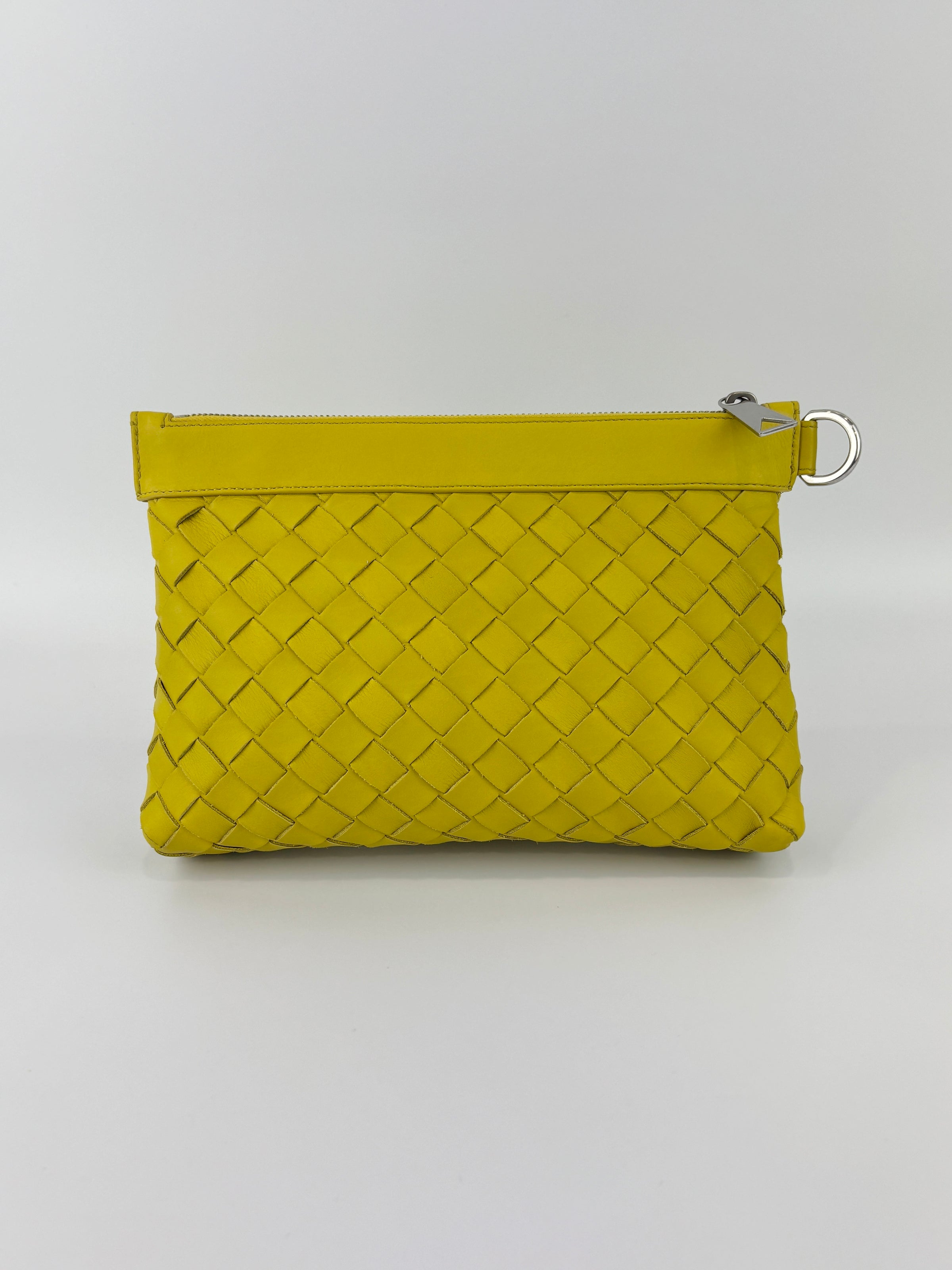 Small Document Case Yellow Intrecciato Hydrology Calfskin