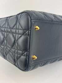Medium Lady Dior Black Cannage Lambskin GHW