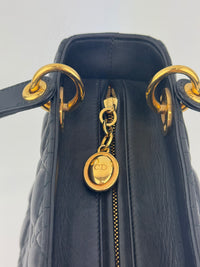 Medium Lady Dior Black Cannage Lambskin GHW