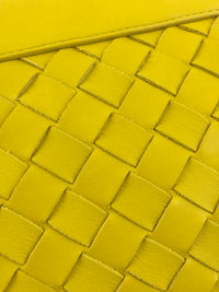 Small Document Case Yellow Intrecciato Hydrology Calfskin