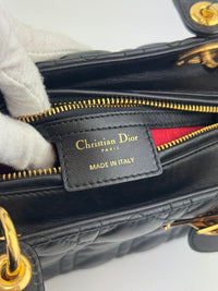Medium Lady Dior Black Cannage Lambskin GHW