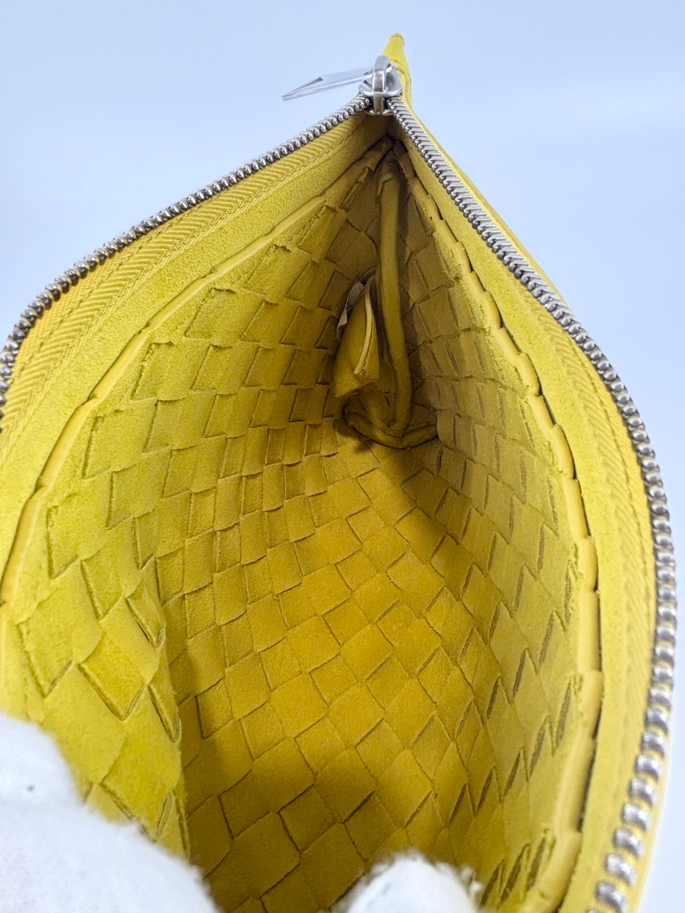 Small Document Case Yellow Intrecciato Hydrology Calfskin