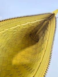 Small Document Case Yellow Intrecciato Hydrology Calfskin