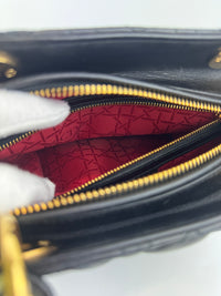 Medium Lady Dior Black Cannage Lambskin GHW