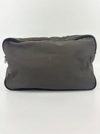 Nylon and Leather Messenger / Camera Bag Khaki/Black