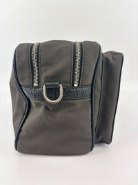 Nylon and Leather Messenger / Camera Bag Khaki/Black