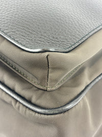 Nylon and Leather Messenger / Camera Bag Khaki/Black