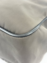 Nylon and Leather Messenger / Camera Bag Khaki/Black