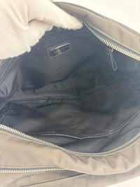 Nylon and Leather Messenger / Camera Bag Khaki/Black
