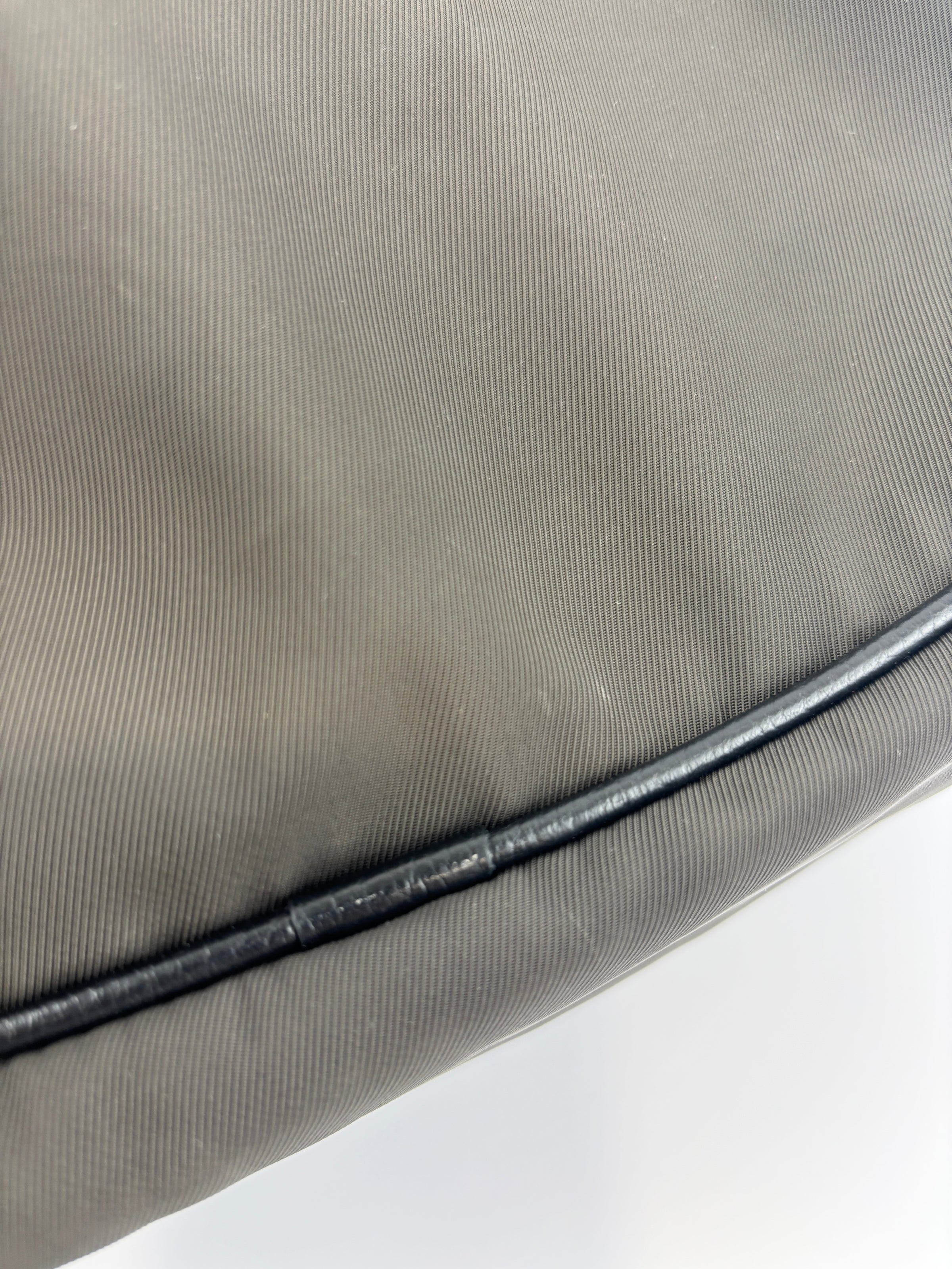 Nylon and Leather Messenger / Camera Bag Khaki/Black