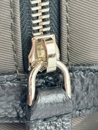 Nylon and Leather Messenger / Camera Bag Khaki/Black