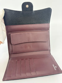 Black Caviar Quilted Classic Flap Wallet SHW