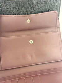 Black Caviar Quilted Classic Flap Wallet SHW