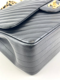 Lambskin Chevron Quilted Jumbo Double Flap Bag GHW