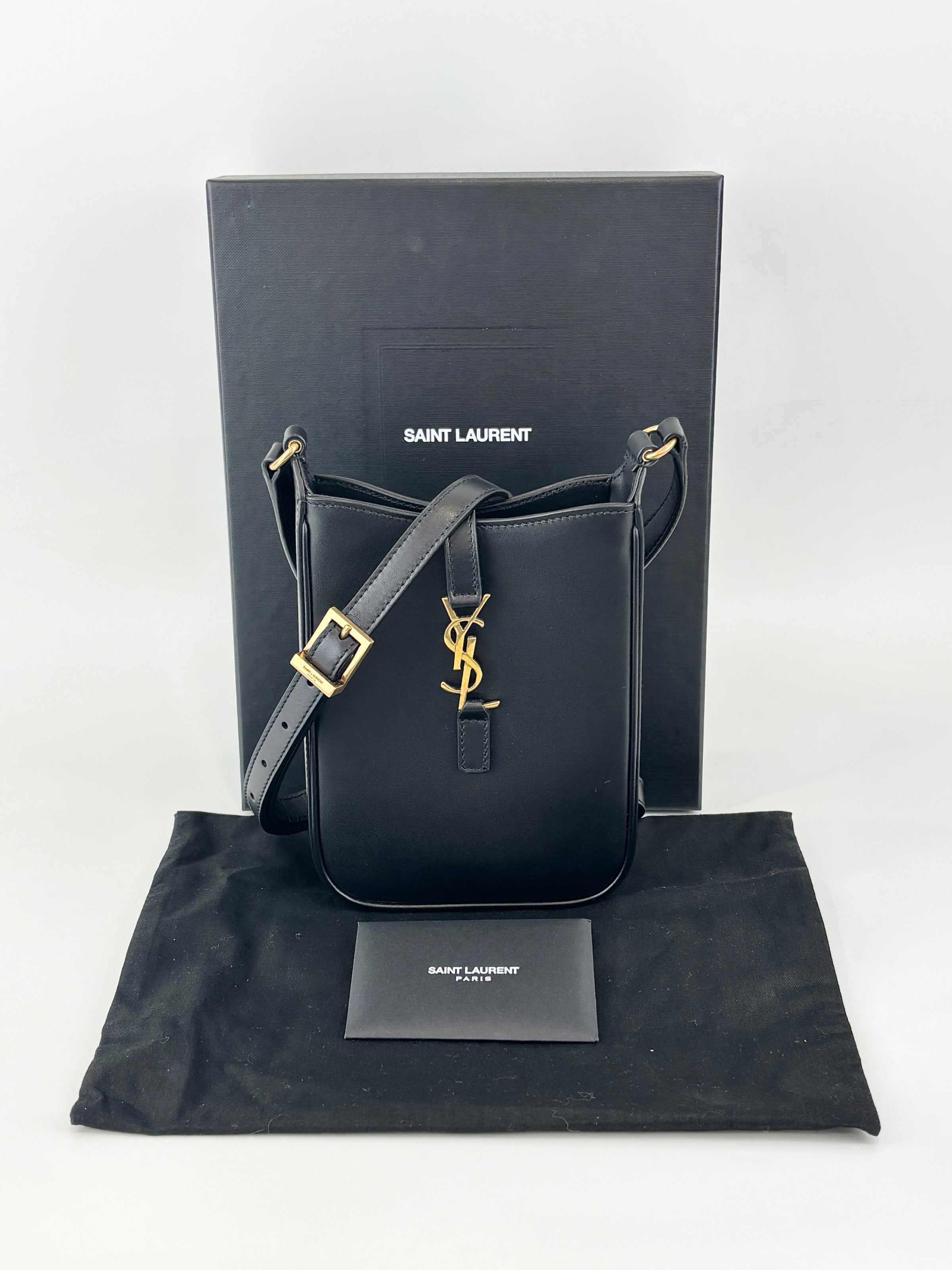 Saint Laurent Le 5 a 7 Vertical Shoulder Bag Leather Mini Crossbody Bag