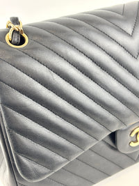 Lambskin Chevron Quilted Jumbo Double Flap Bag GHW