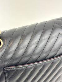 Lambskin Chevron Quilted Jumbo Double Flap Bag GHW