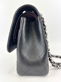 Black Caviar Classic Double Flap SHW