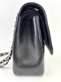 Black Caviar Classic Double Flap SHW
