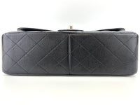 Black Caviar Classic Double Flap SHW