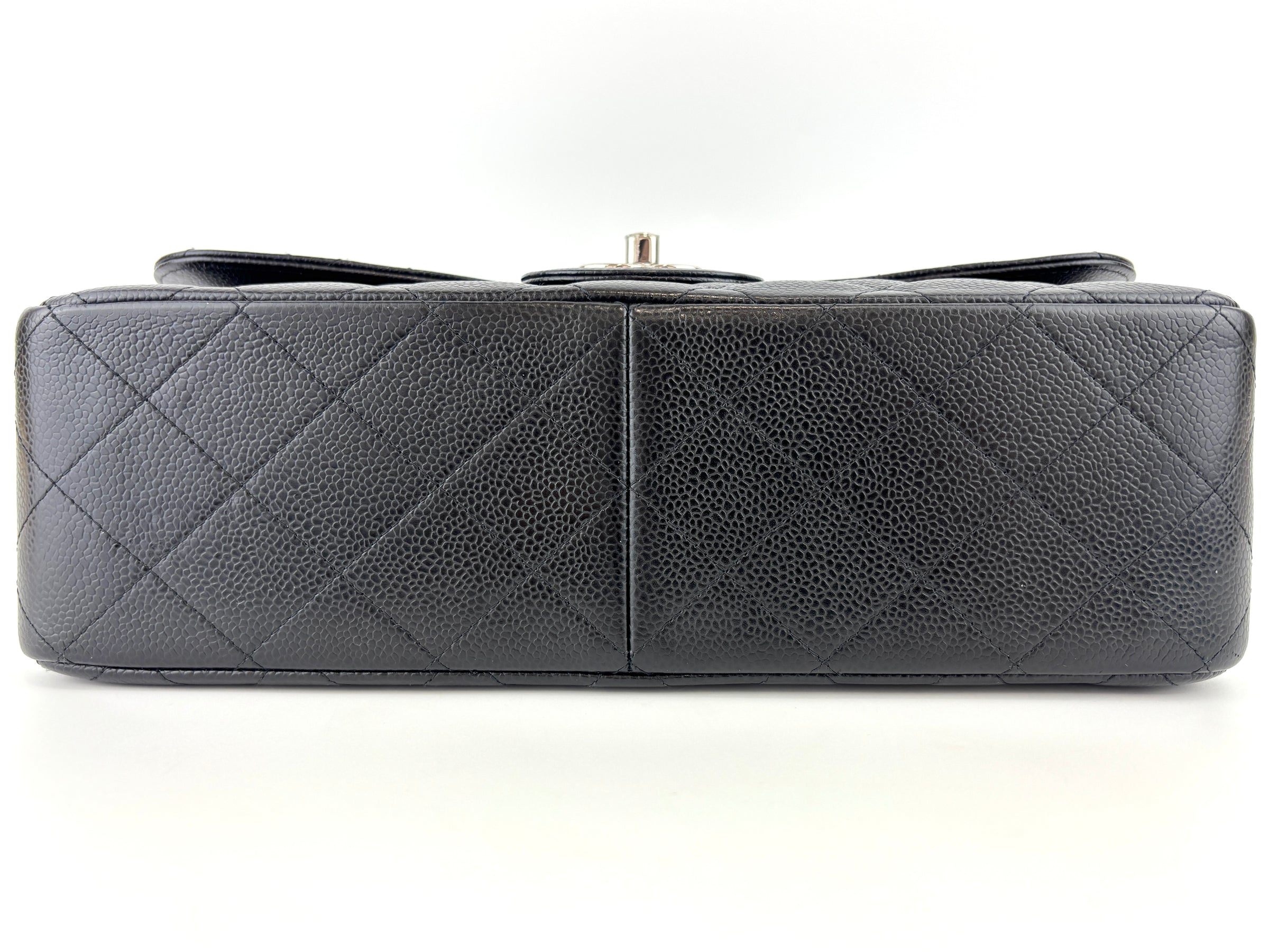 Black Caviar Classic Double Flap SHW