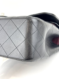 Black Caviar Classic Double Flap SHW