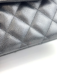 Black Caviar Classic Double Flap SHW