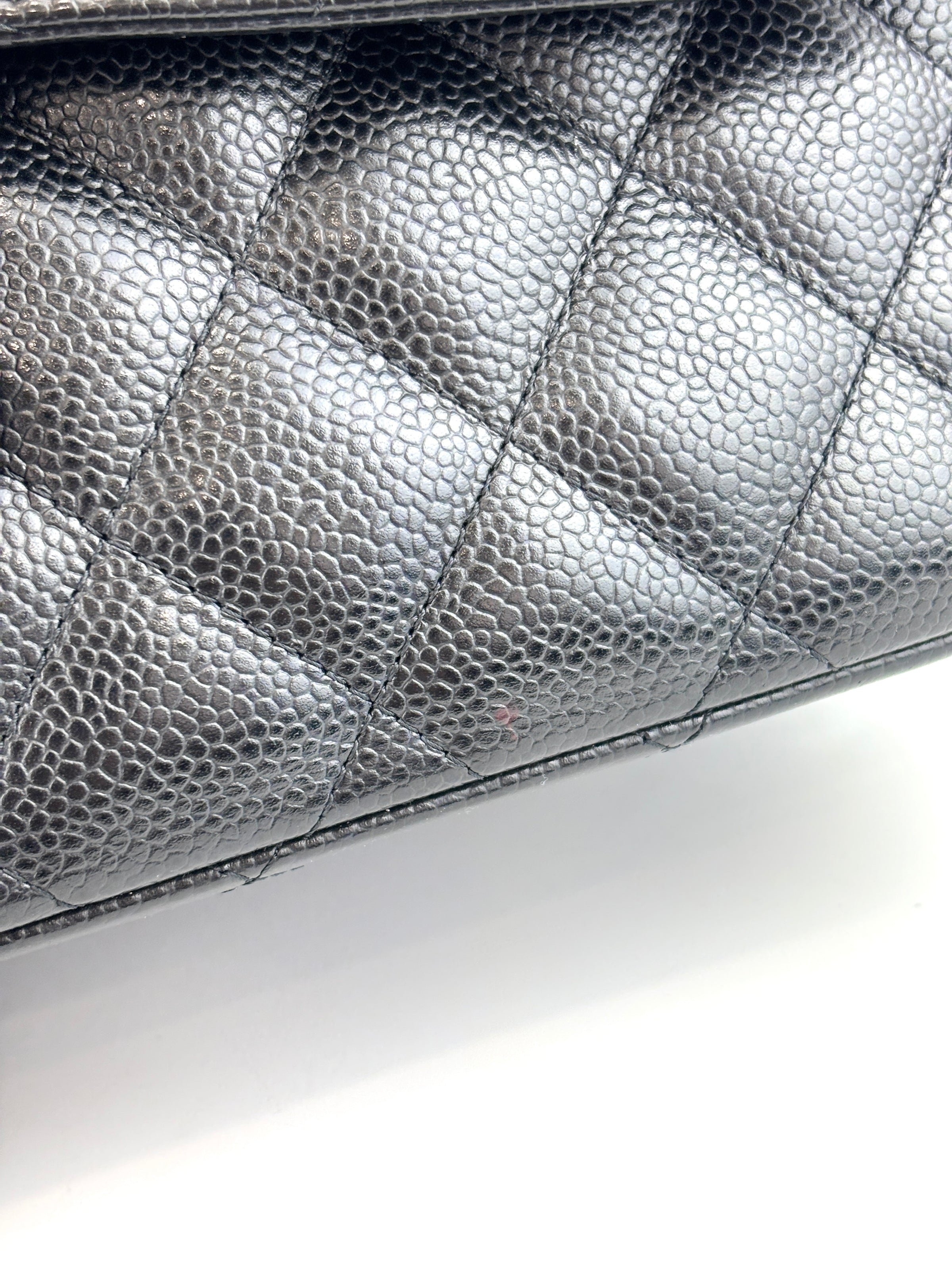 Black Caviar Classic Double Flap SHW