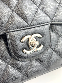 Black Caviar Classic Double Flap SHW