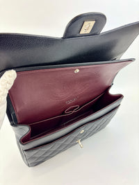 Black Caviar Classic Double Flap SHW