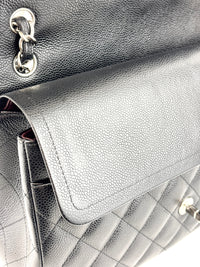 Black Caviar Classic Double Flap SHW