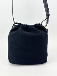 Rive Gauche Bucket Bag Black Wool / Gold YSL Emblem