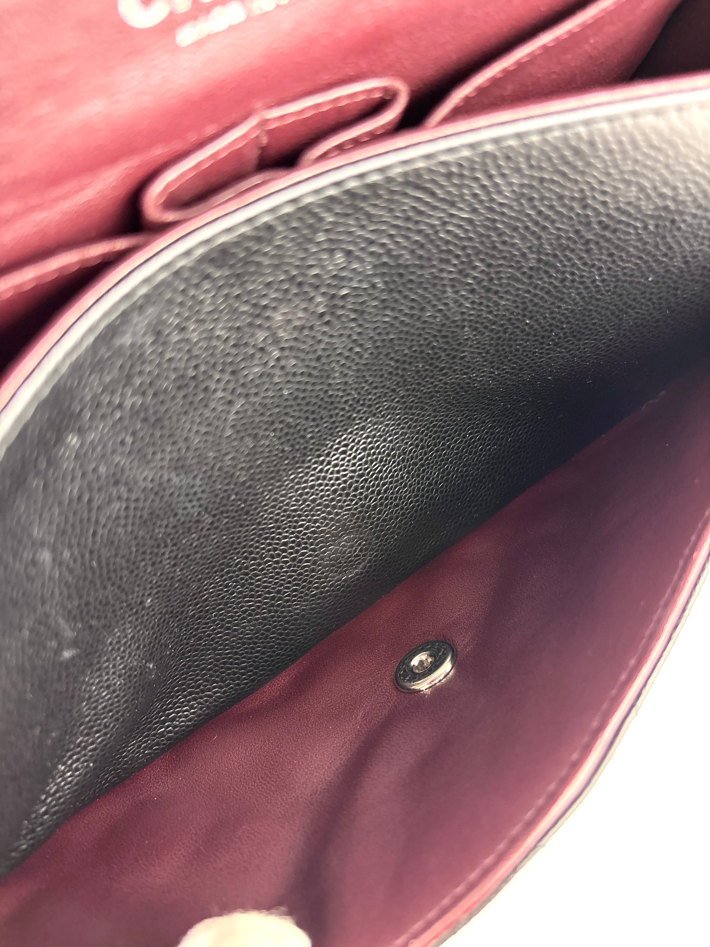 Black Caviar Classic Double Flap SHW