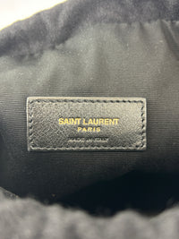 Rive Gauche Bucket Bag Black Wool / Gold YSL Emblem