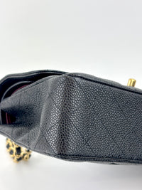 Classic Small Double Flap Black Caviar GHW - Glampot