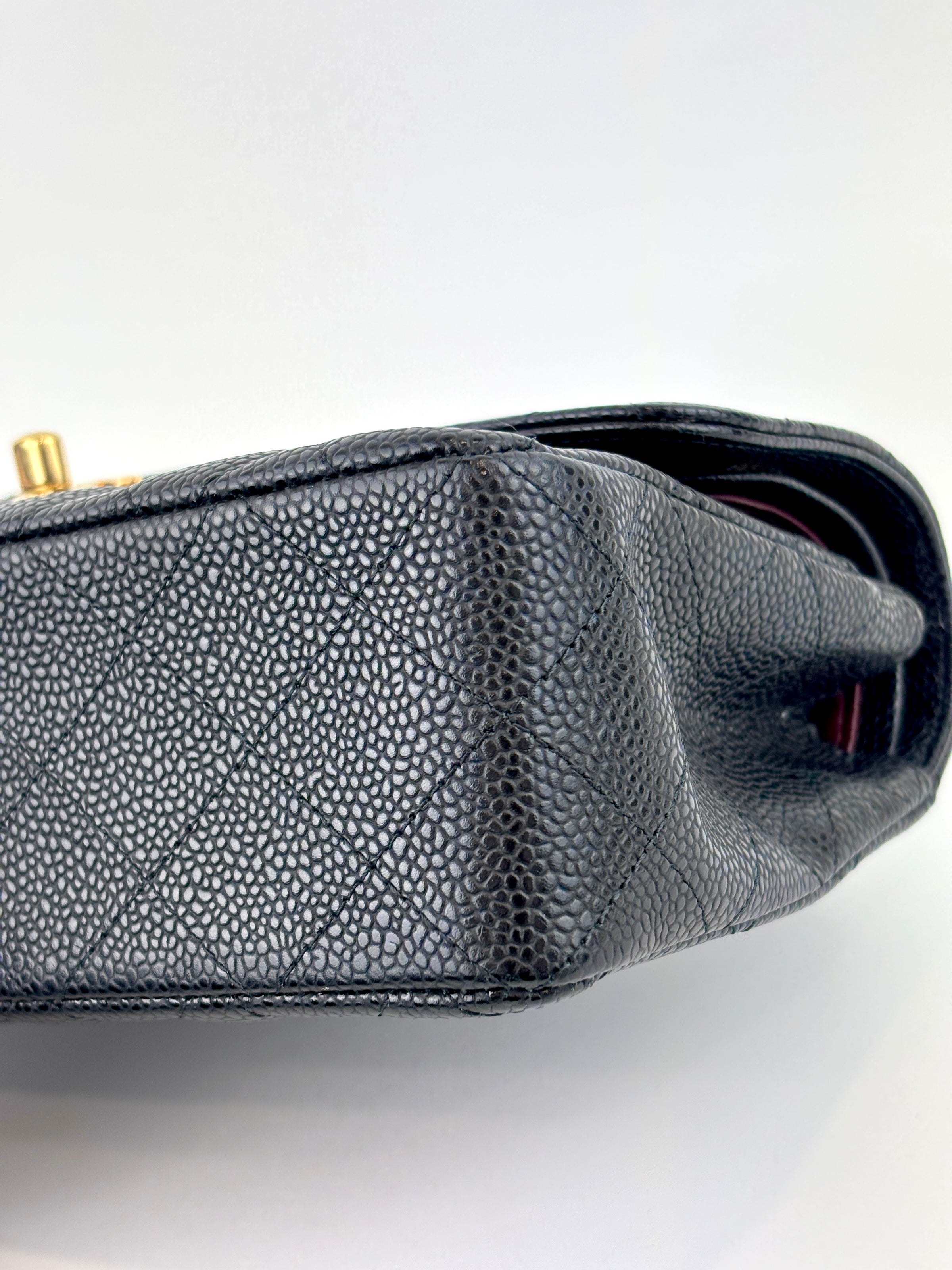 Classic Small Double Flap Black Caviar GHW - Glampot